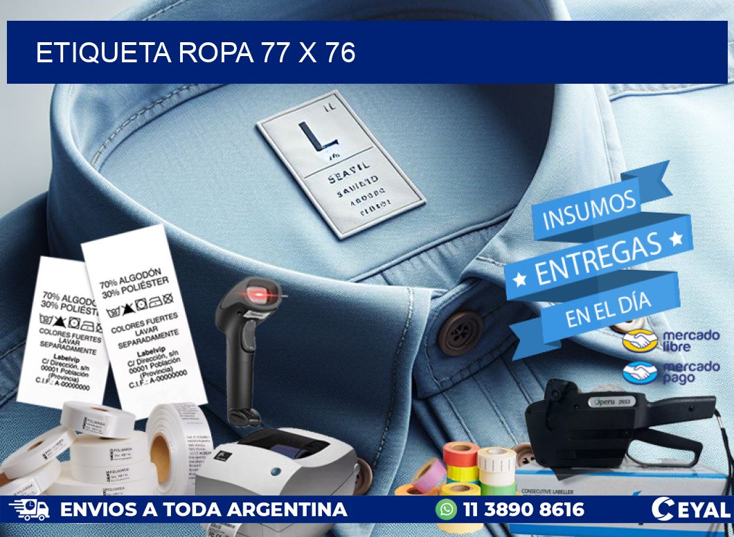ETIQUETA ROPA 77 x 76