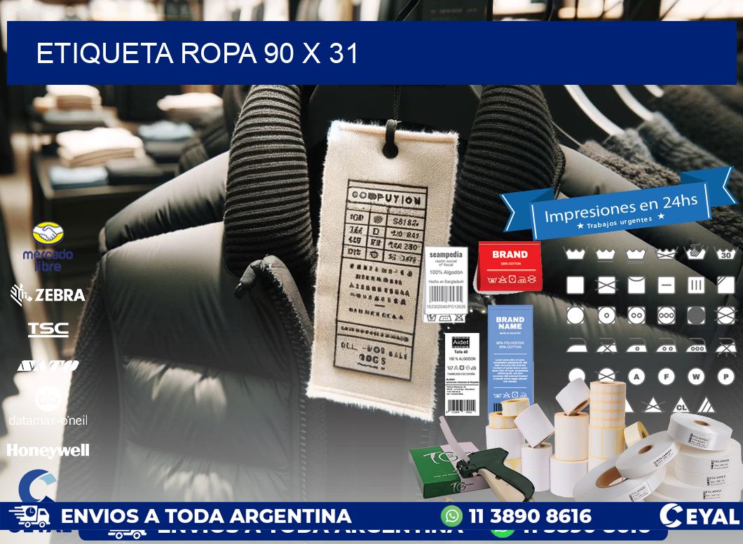 ETIQUETA ROPA 90 x 31