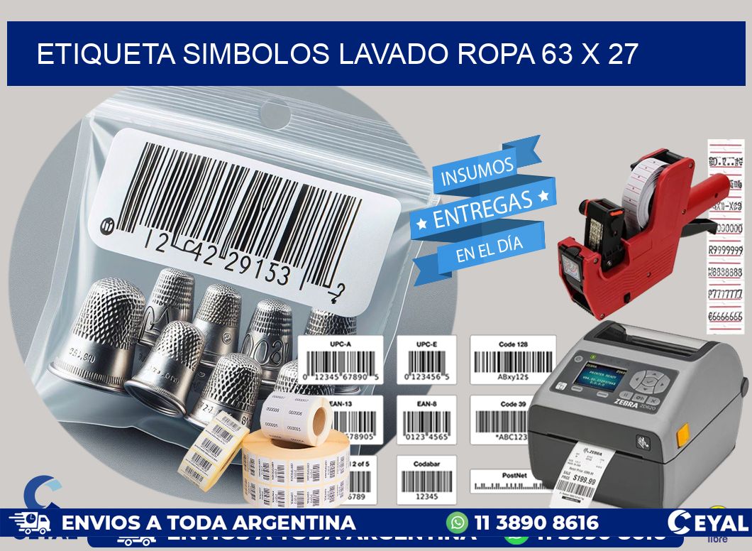 ETIQUETA SIMBOLOS LAVADO ROPA 63 x 27