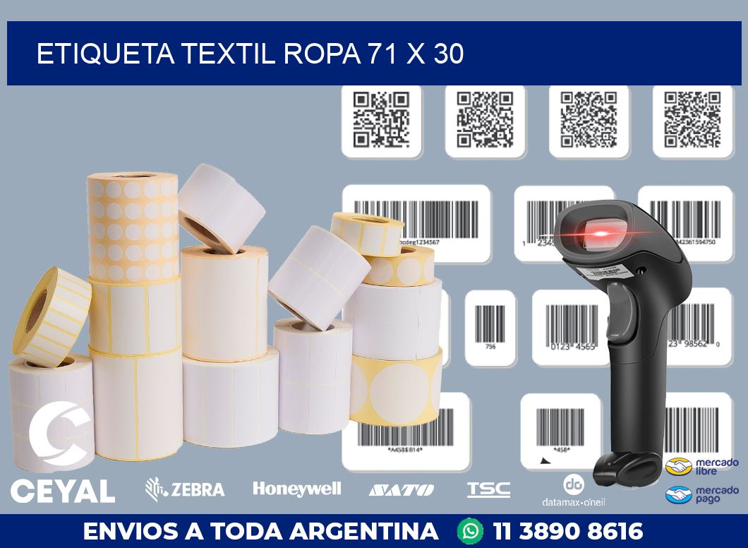 ETIQUETA TEXTIL ROPA 71 x 30