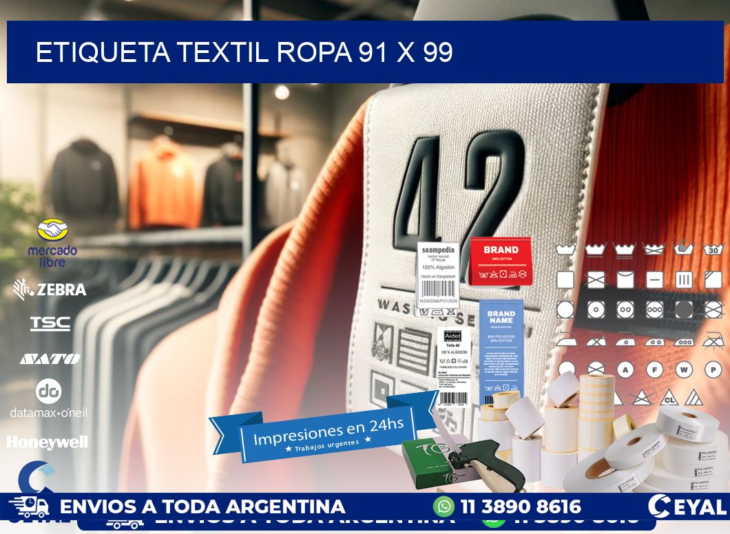 ETIQUETA TEXTIL ROPA 91 x 99