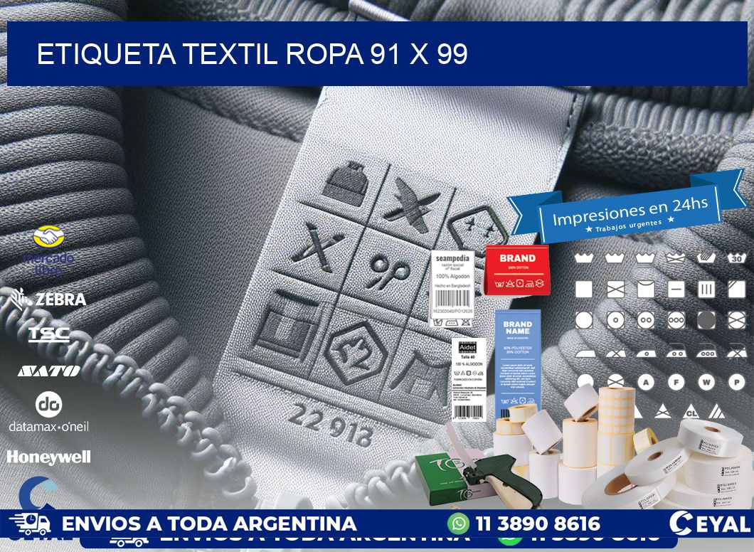 ETIQUETA TEXTIL ROPA 91 x 99