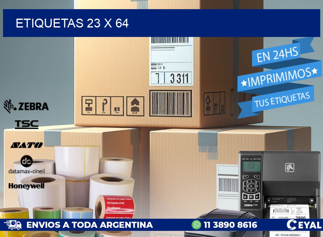 ETIQUETAS 23 x 64