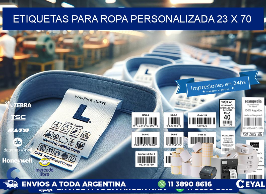 ETIQUETAS PARA ROPA PERSONALIZADA 23 x 70