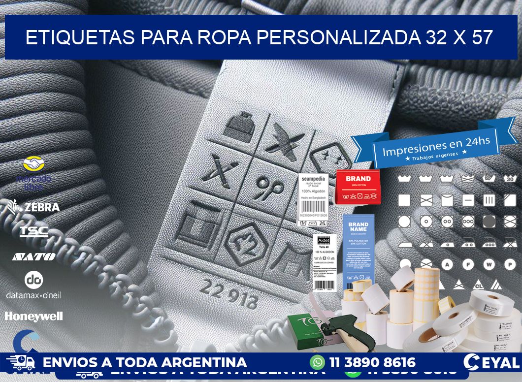 ETIQUETAS PARA ROPA PERSONALIZADA 32 x 57