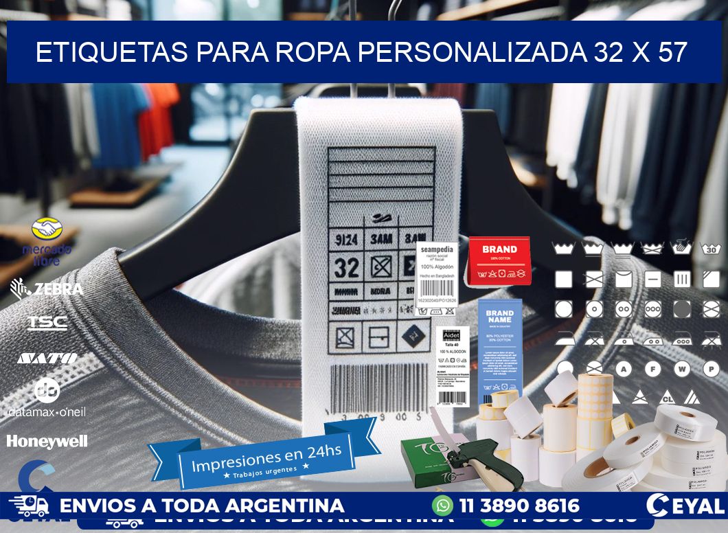 ETIQUETAS PARA ROPA PERSONALIZADA 32 x 57