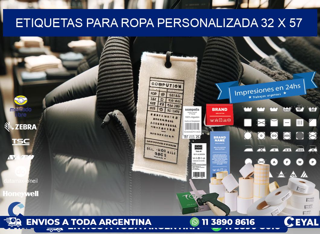 ETIQUETAS PARA ROPA PERSONALIZADA 32 x 57