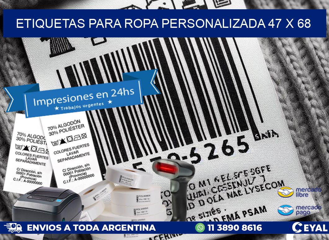 ETIQUETAS PARA ROPA PERSONALIZADA 47 x 68