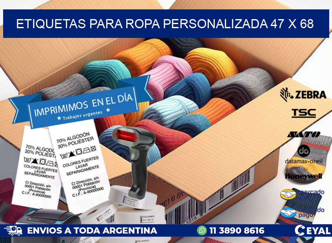 ETIQUETAS PARA ROPA PERSONALIZADA 47 x 68