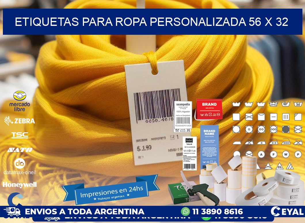ETIQUETAS PARA ROPA PERSONALIZADA 56 x 32