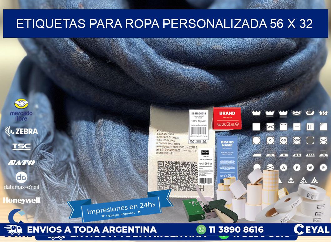 ETIQUETAS PARA ROPA PERSONALIZADA 56 x 32