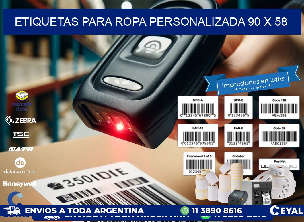 ETIQUETAS PARA ROPA PERSONALIZADA 90 x 58