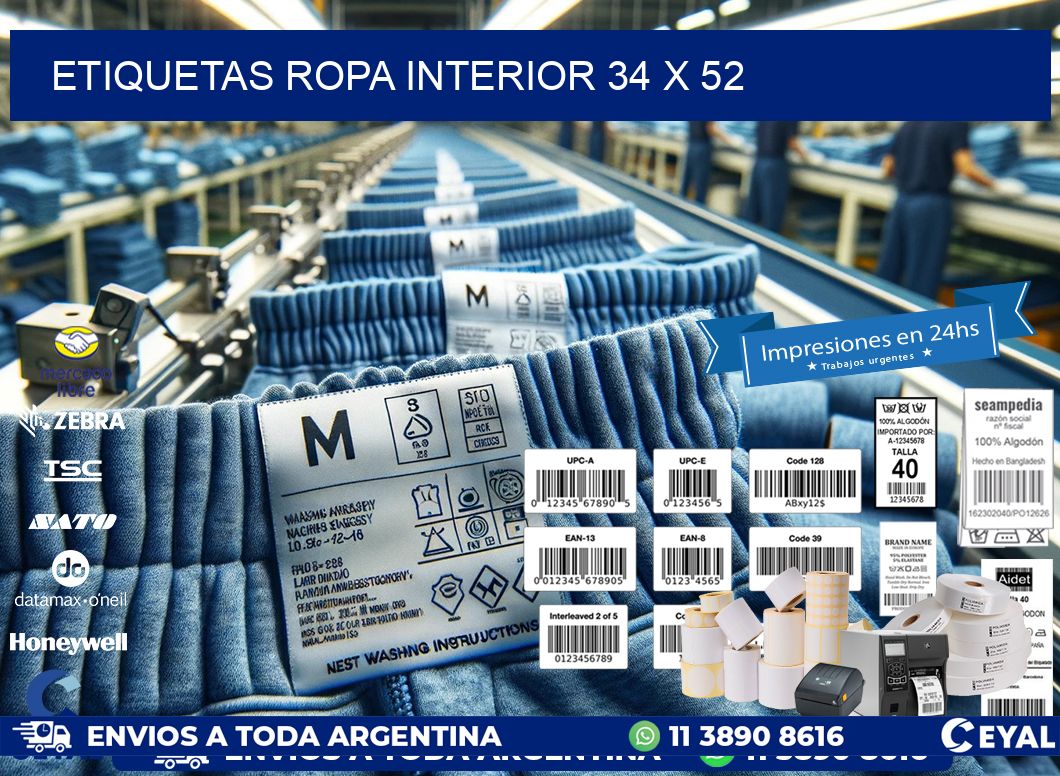 ETIQUETAS ROPA INTERIOR 34 x 52