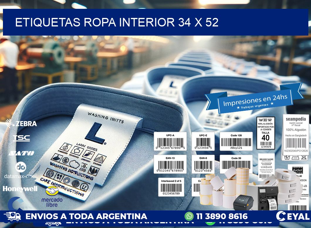 ETIQUETAS ROPA INTERIOR 34 x 52