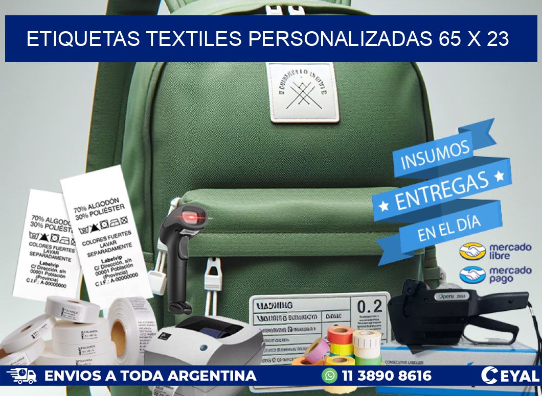 ETIQUETAS TEXTILES PERSONALIZADAS 65 x 23