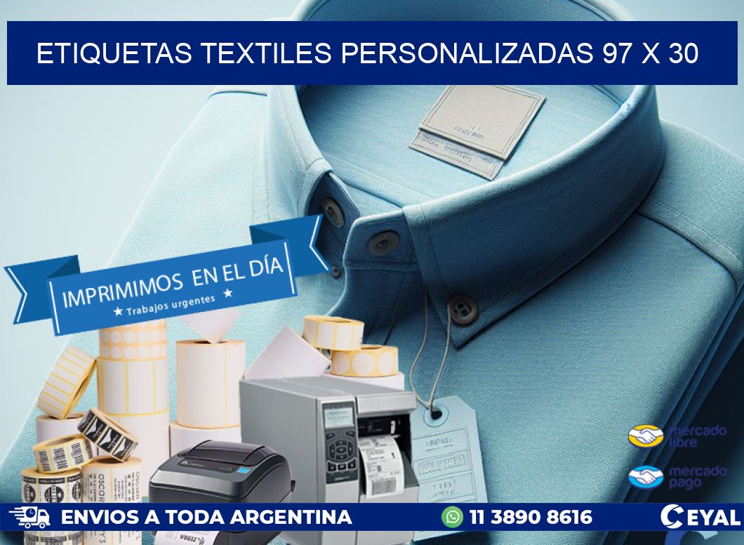 ETIQUETAS TEXTILES PERSONALIZADAS 97 x 30