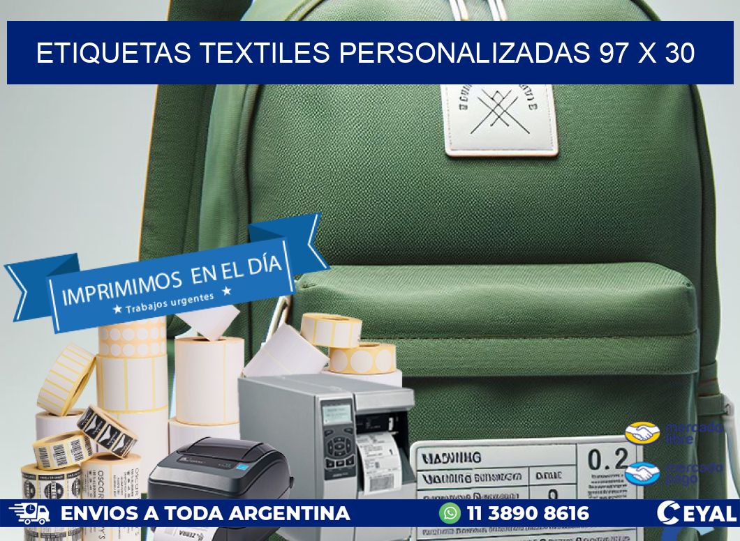 ETIQUETAS TEXTILES PERSONALIZADAS 97 x 30