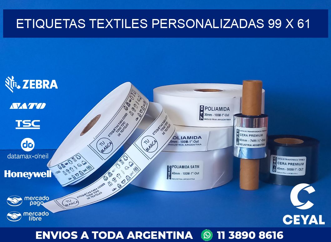 ETIQUETAS TEXTILES PERSONALIZADAS 99 x 61