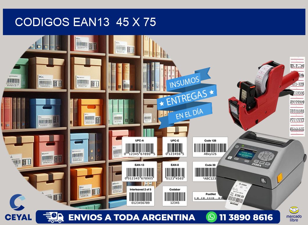 CODIGOS EAN13  45 x 75