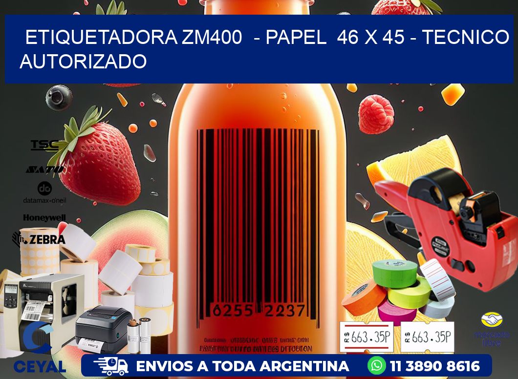 ETIQUETADORA ZM400  - PAPEL  46 x 45 - TECNICO AUTORIZADO