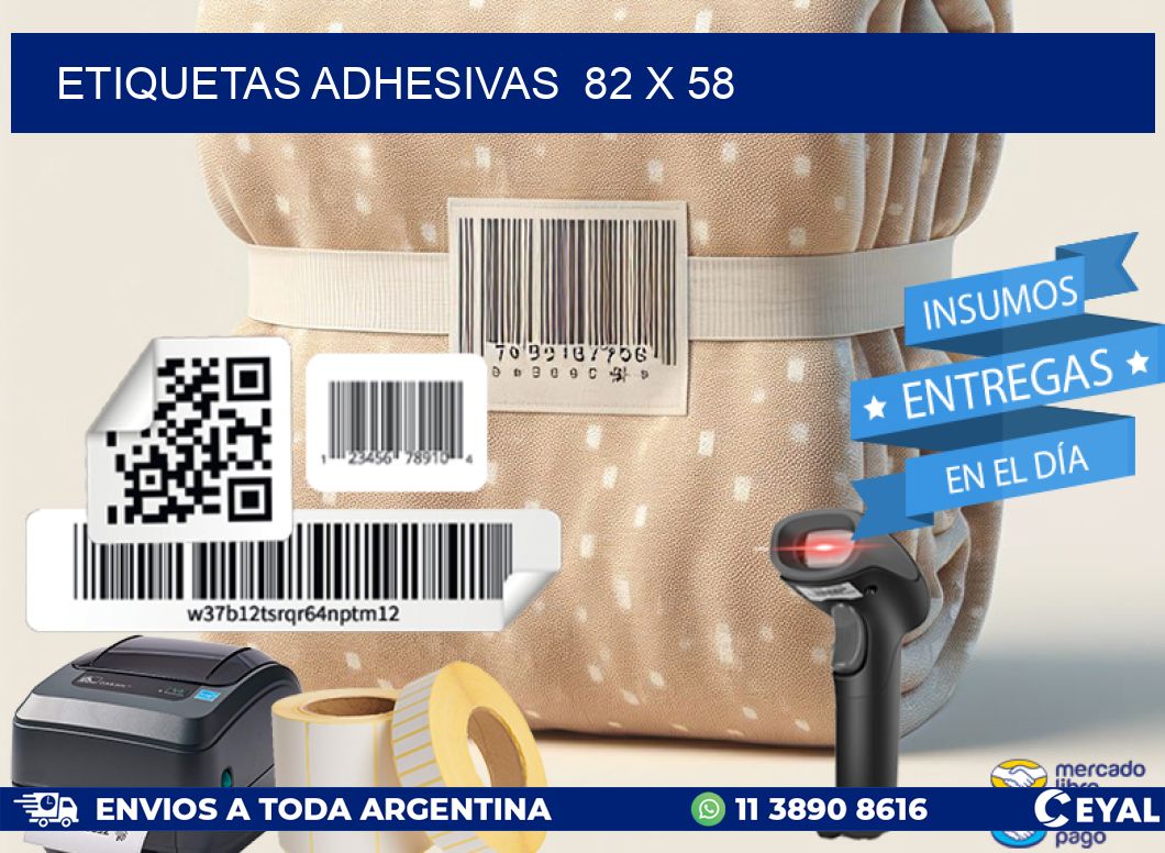 ETIQUETAS ADHESIVAS  82 x 58