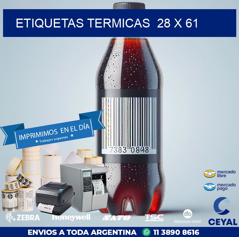 ETIQUETAS TERMICAS  28 x 61
