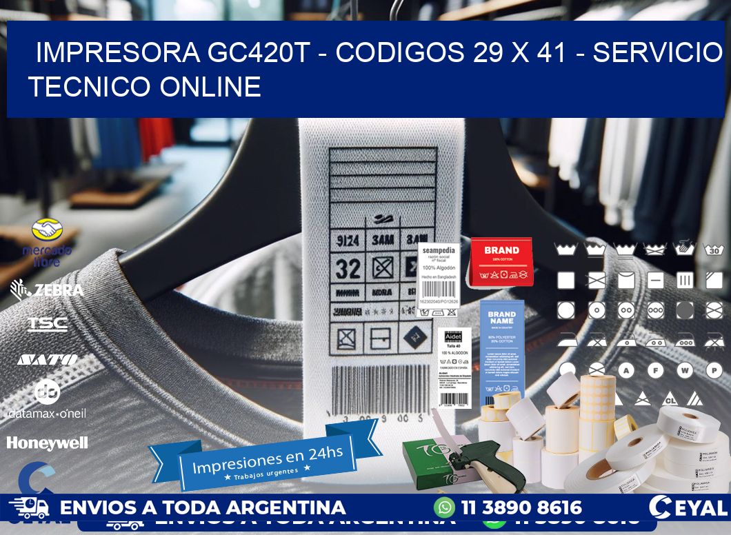 IMPRESORA GC420T - CODIGOS 29 x 41 - SERVICIO TECNICO ONLINE