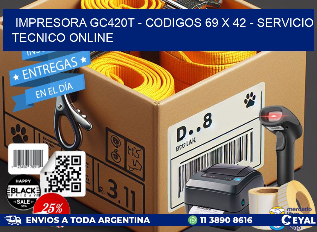 IMPRESORA GC420T – CODIGOS 69 x 42 – SERVICIO TECNICO ONLINE