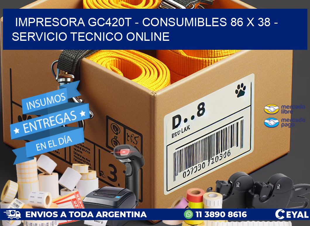 IMPRESORA GC420T – CONSUMIBLES 86 x 38 – SERVICIO TECNICO ONLINE