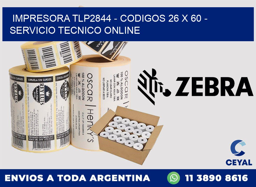 IMPRESORA TLP2844 - CODIGOS 26 x 60 - SERVICIO TECNICO ONLINE