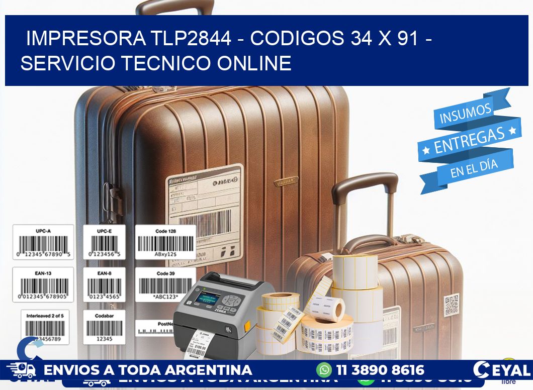 IMPRESORA TLP2844 - CODIGOS 34 x 91 - SERVICIO TECNICO ONLINE