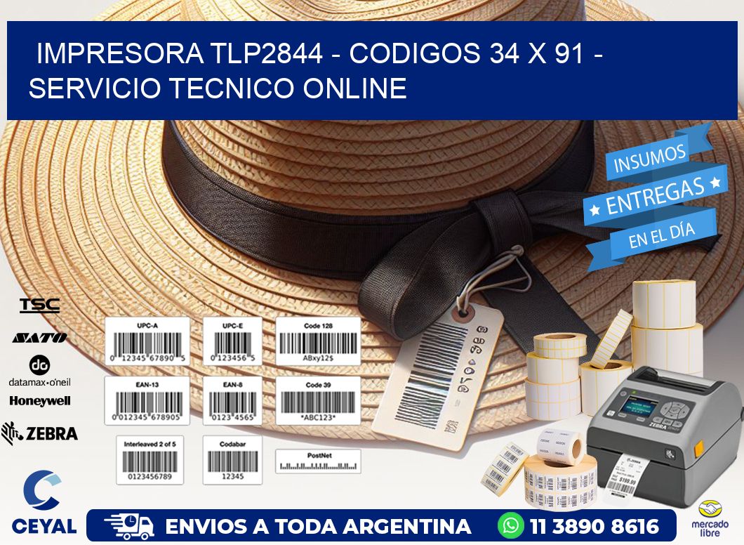 IMPRESORA TLP2844 – CODIGOS 34 x 91 – SERVICIO TECNICO ONLINE