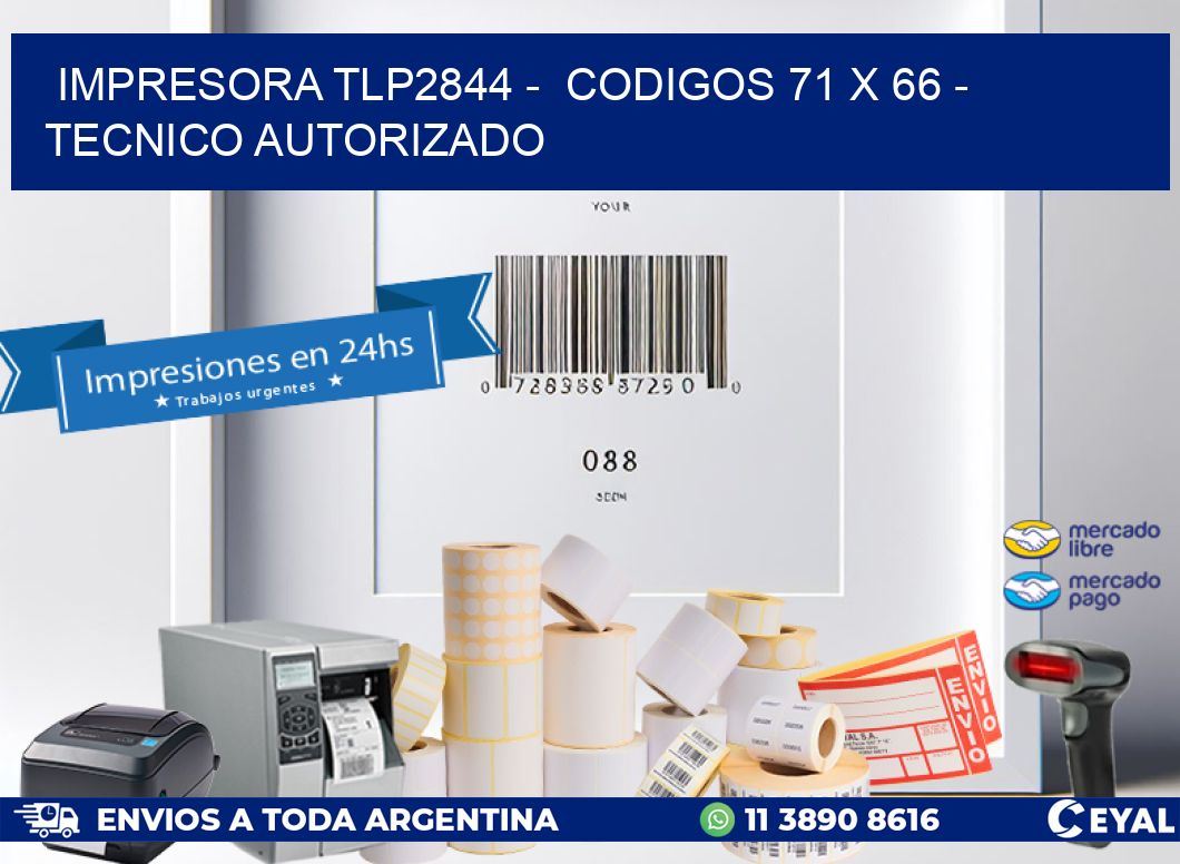 IMPRESORA TLP2844 -  CODIGOS 71 x 66 - TECNICO AUTORIZADO