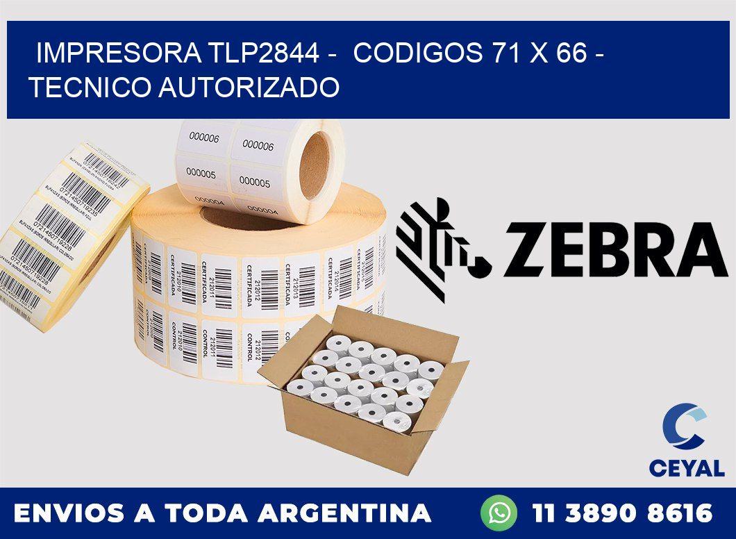 IMPRESORA TLP2844 -  CODIGOS 71 x 66 - TECNICO AUTORIZADO