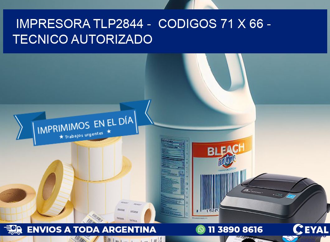 IMPRESORA TLP2844 –  CODIGOS 71 x 66 – TECNICO AUTORIZADO