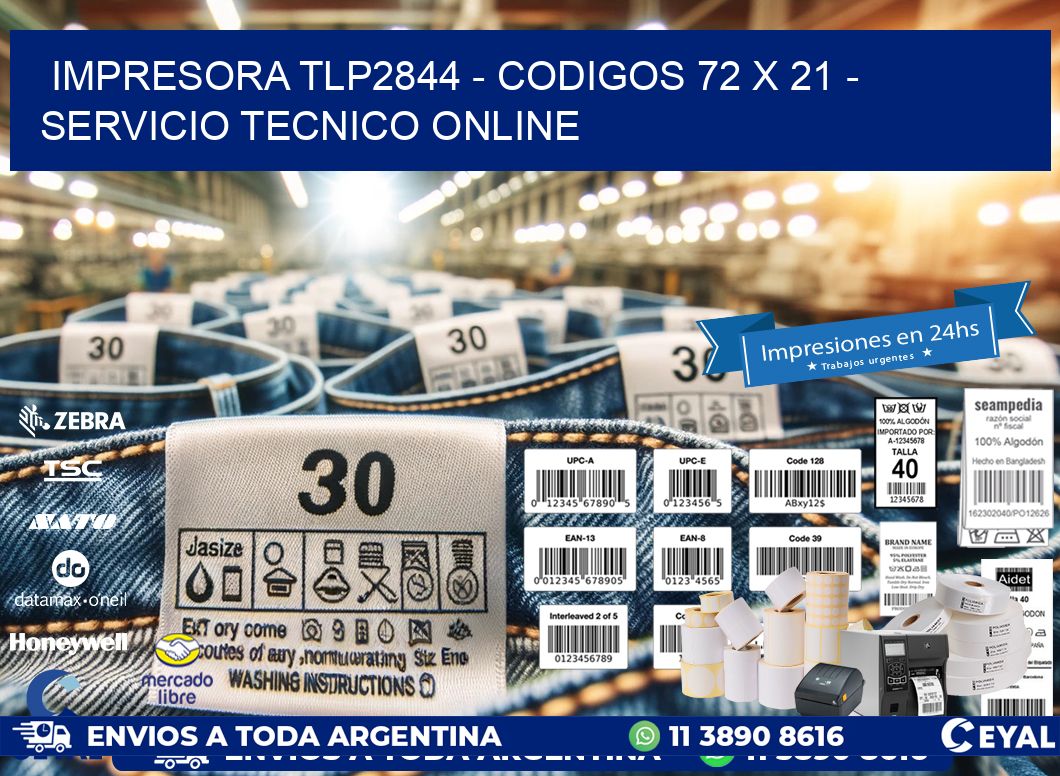 IMPRESORA TLP2844 - CODIGOS 72 x 21 - SERVICIO TECNICO ONLINE