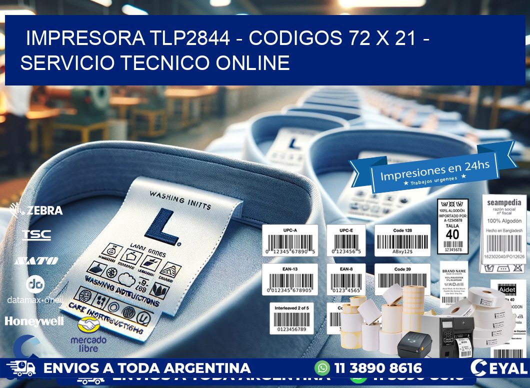 IMPRESORA TLP2844 - CODIGOS 72 x 21 - SERVICIO TECNICO ONLINE