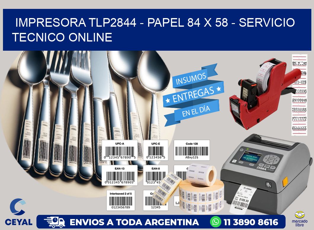 IMPRESORA TLP2844 – PAPEL 84 x 58 – SERVICIO TECNICO ONLINE