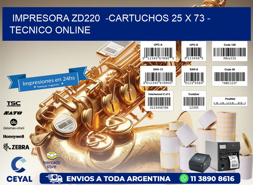 IMPRESORA ZD220 -CARTUCHOS 25 x 73 - TECNICO ONLINE