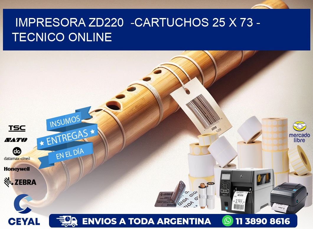 IMPRESORA ZD220 -CARTUCHOS 25 x 73 - TECNICO ONLINE