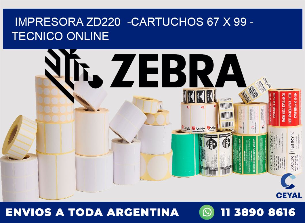 IMPRESORA ZD220 -CARTUCHOS 67 x 99 - TECNICO ONLINE