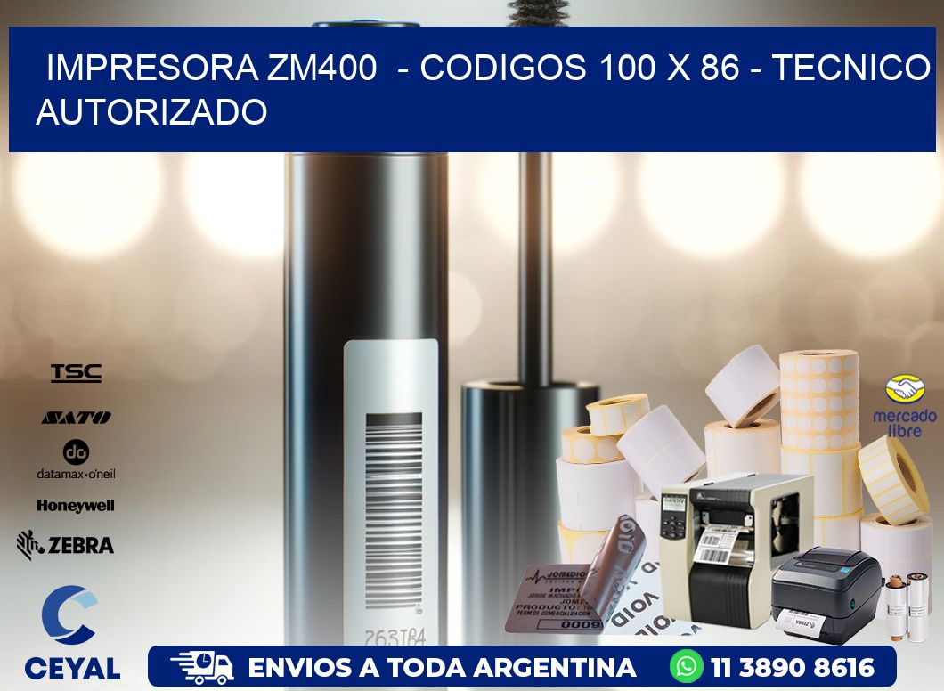 IMPRESORA ZM400  – CODIGOS 100 x 86 – TECNICO AUTORIZADO