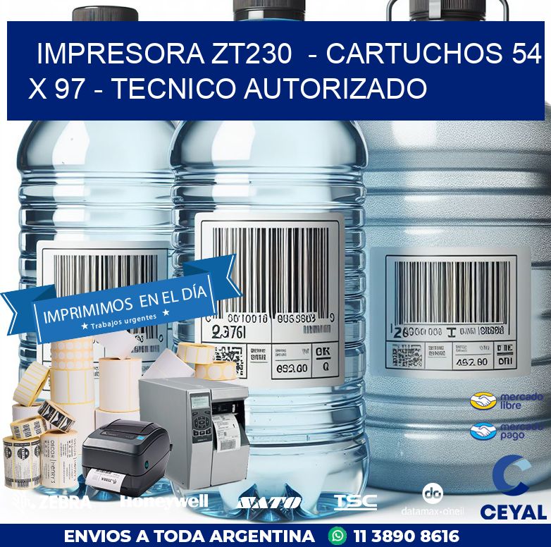 IMPRESORA ZT230  – CARTUCHOS 54 x 97 – TECNICO AUTORIZADO
