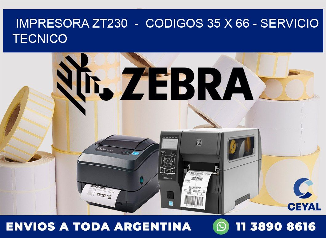 IMPRESORA ZT230 - CODIGOS 35 x 66 - SERVICIO TECNICO
