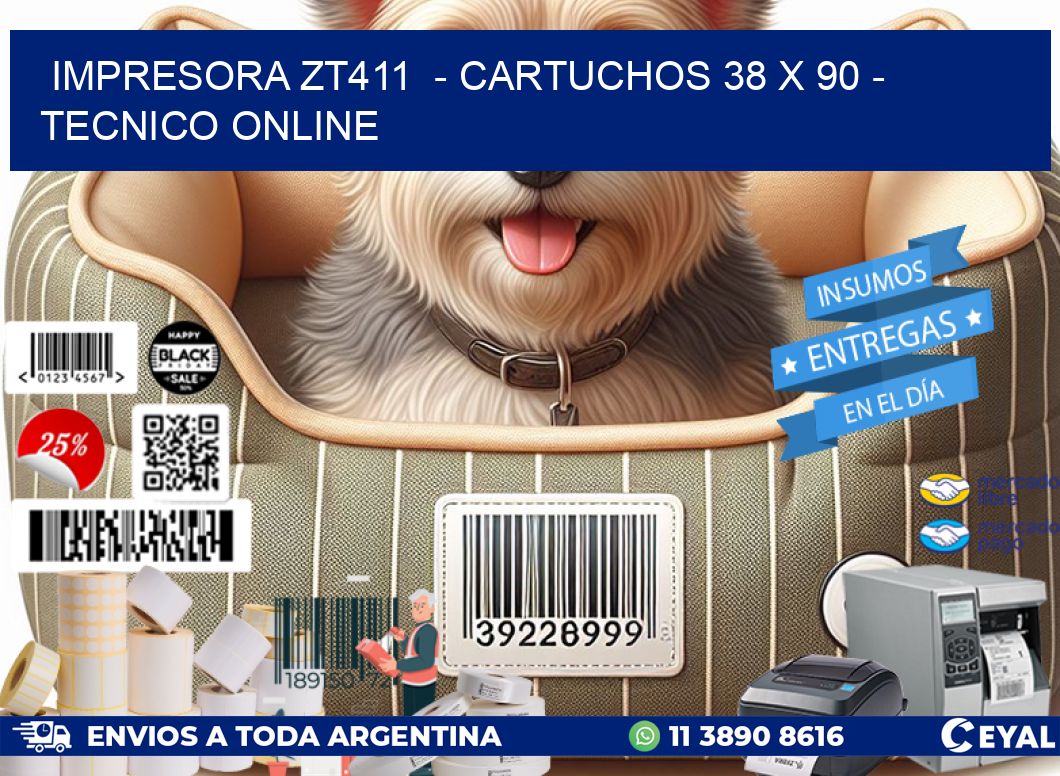 IMPRESORA ZT411  - CARTUCHOS 38 x 90 - TECNICO ONLINE