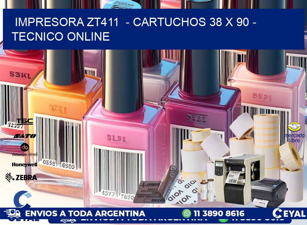 IMPRESORA ZT411  - CARTUCHOS 38 x 90 - TECNICO ONLINE