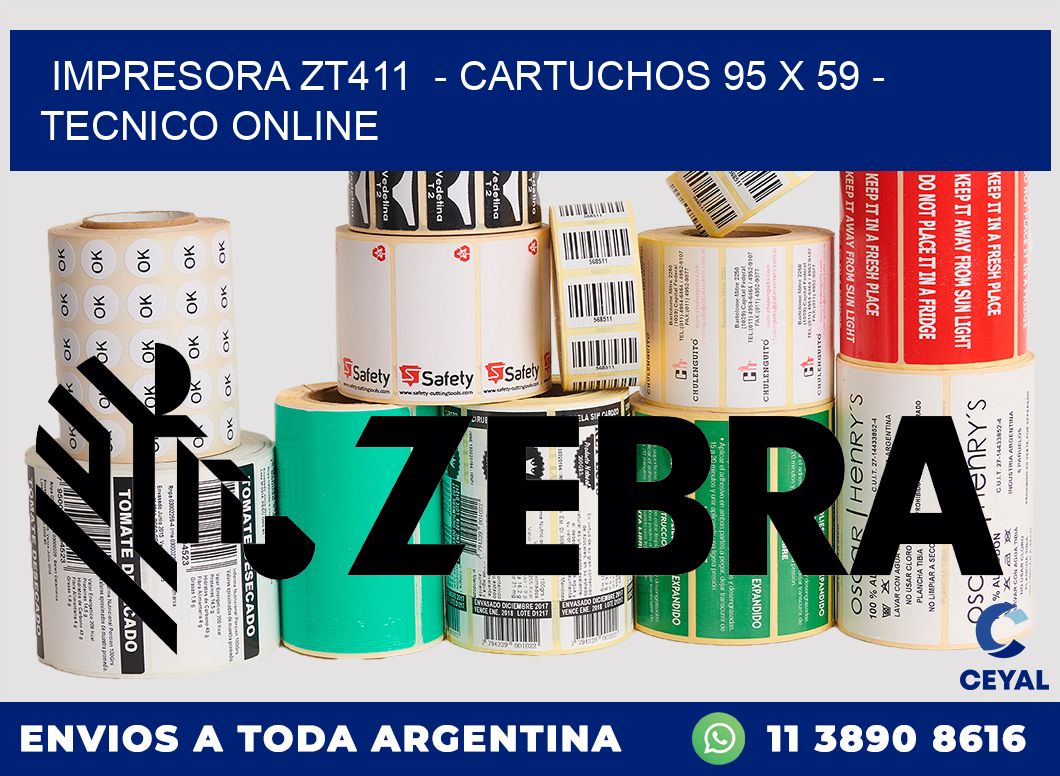 IMPRESORA ZT411  - CARTUCHOS 95 x 59 - TECNICO ONLINE