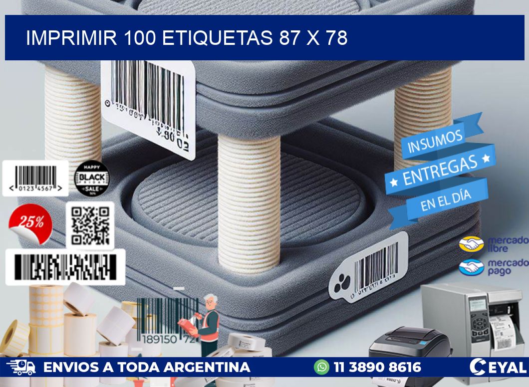 IMPRIMIR 100 ETIQUETAS 87 x 78