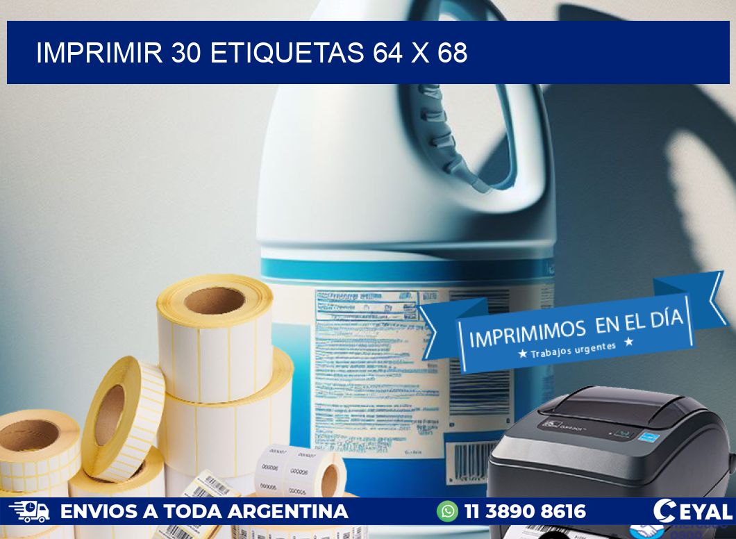 IMPRIMIR 30 ETIQUETAS 64 x 68