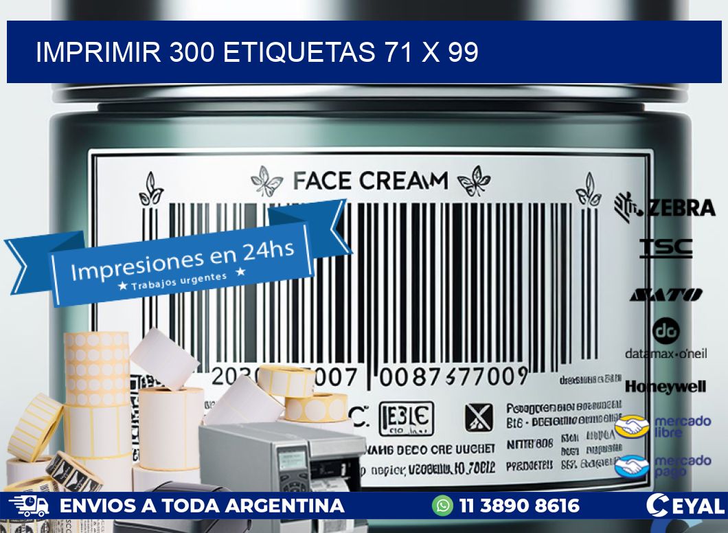 IMPRIMIR 300 ETIQUETAS 71 x 99
